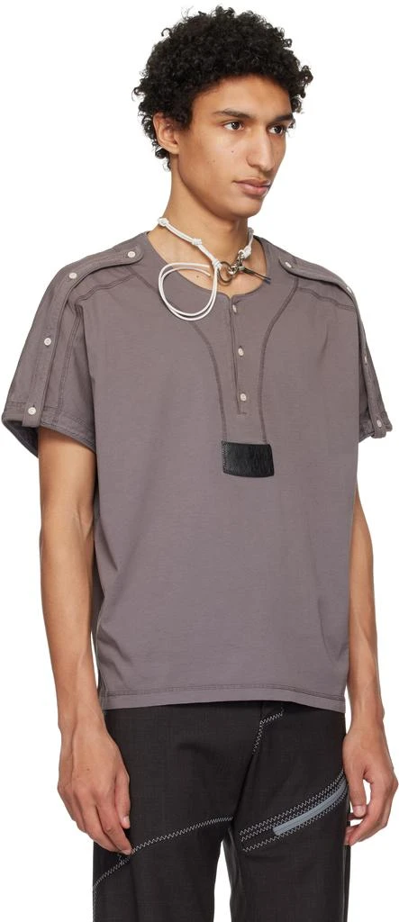 Kiko Kostadinov Gray Sargo Short Sleeve Henley 2