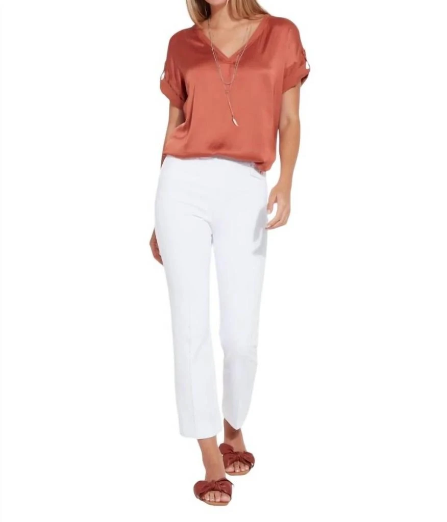 Lyssé Elle Ankle Flare Denim Pant In White 4