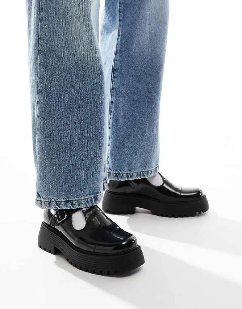 ASOS ASOS DESIGN mary jane shoes in black with chunky sole 3
