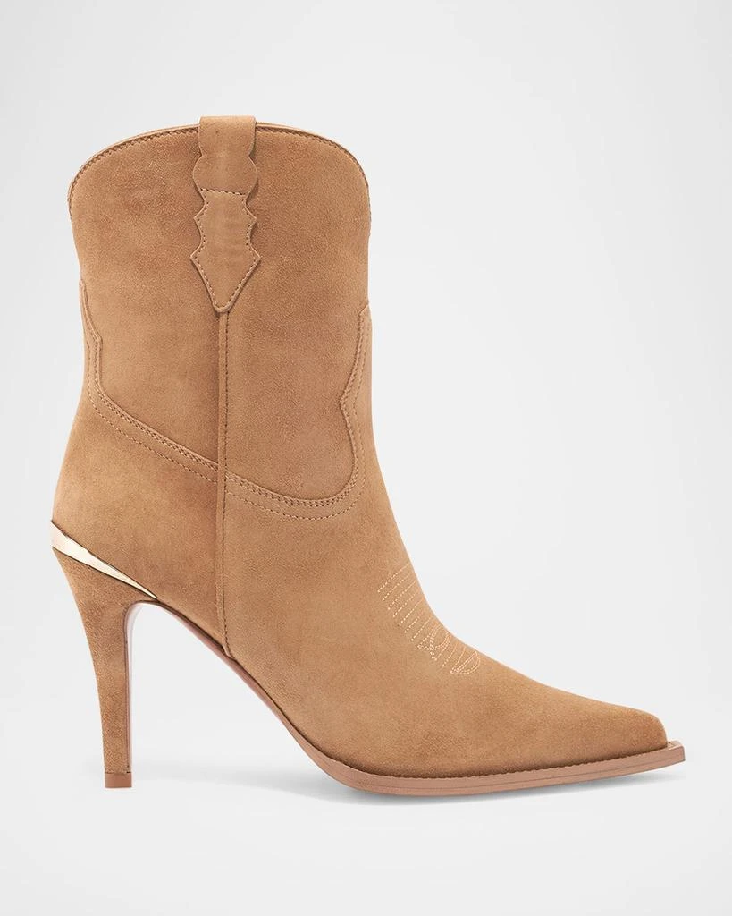Partlow Katie Suede Western Stiletto Booties 1