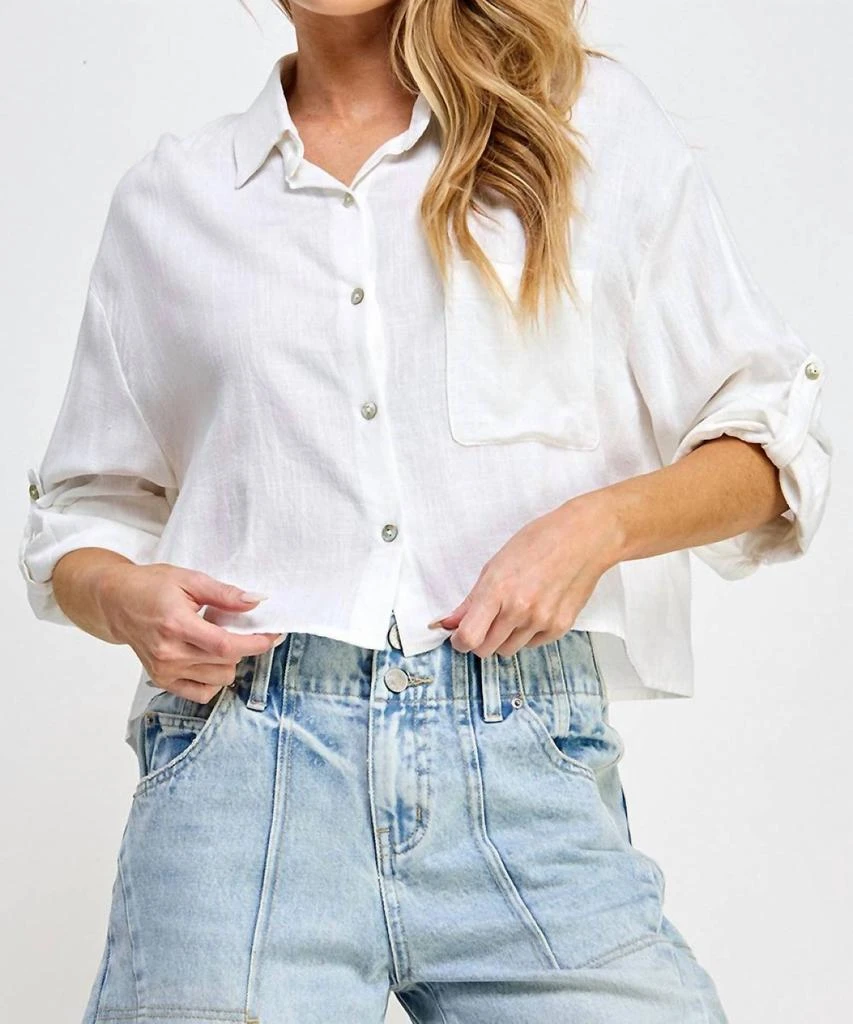Miss Love Miss Love - Short Linen Top 1