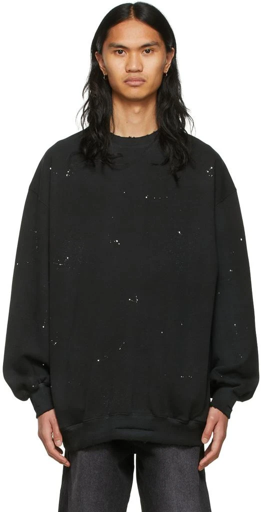 We11done Black Cotton Sweatshirt 1