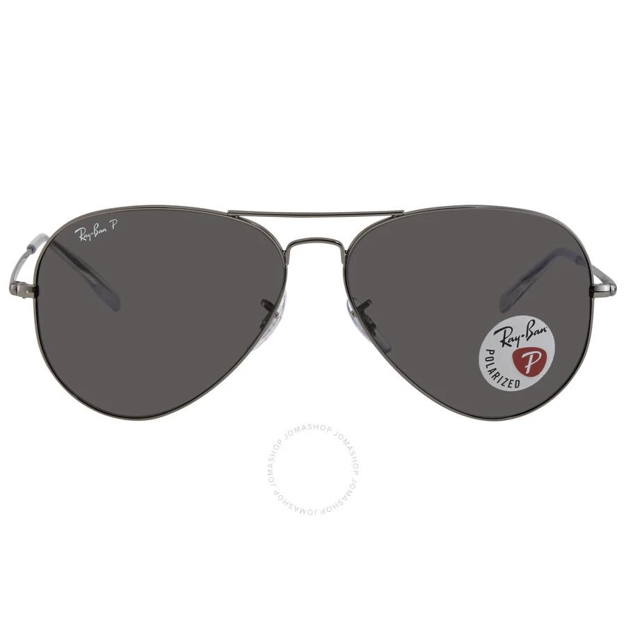Ray-Ban Polarized Black Aviator Unisex Sunglasses RB3689 004/48 62 1