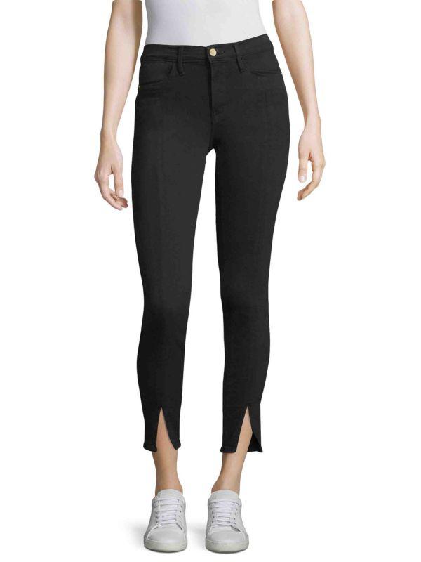 FRAME Le High Skinny Front Split Jeans