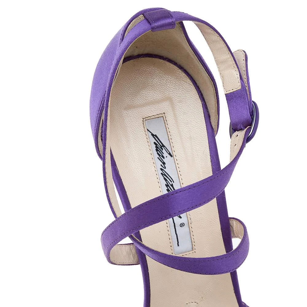 Brian Atwood Brian Atwood Purple Satin Platform Ankle Strap Sandals Size 38.5 7