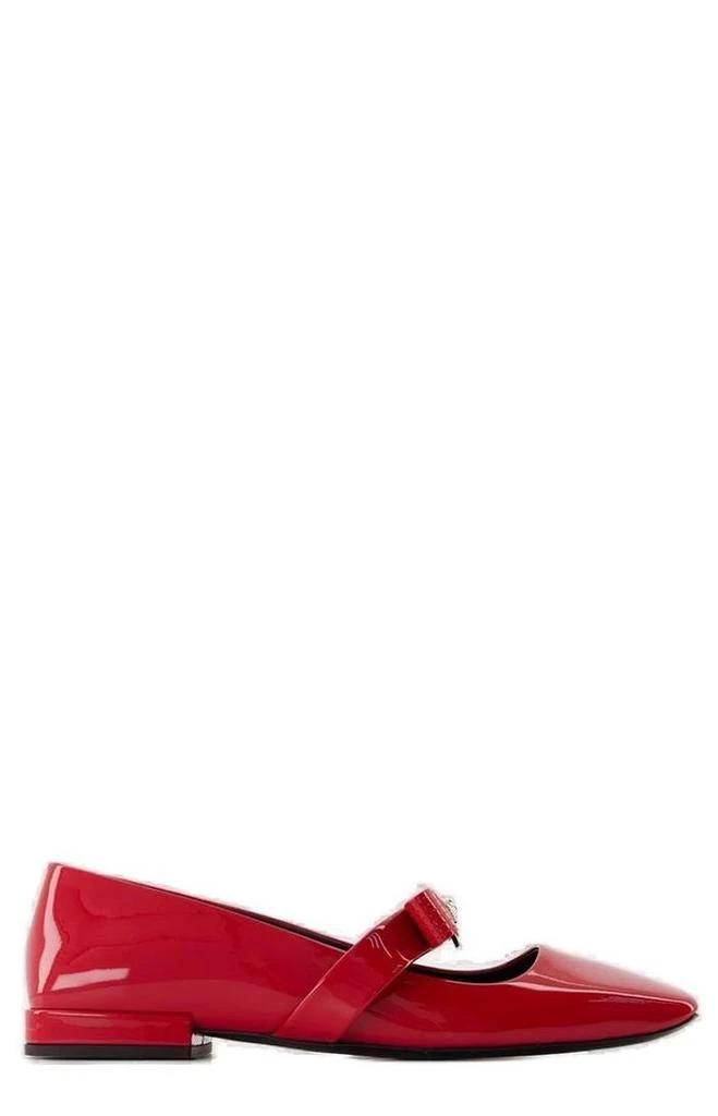 Versace Versace Gianni Ribbon Square-Toe Ballerina Shoes 1