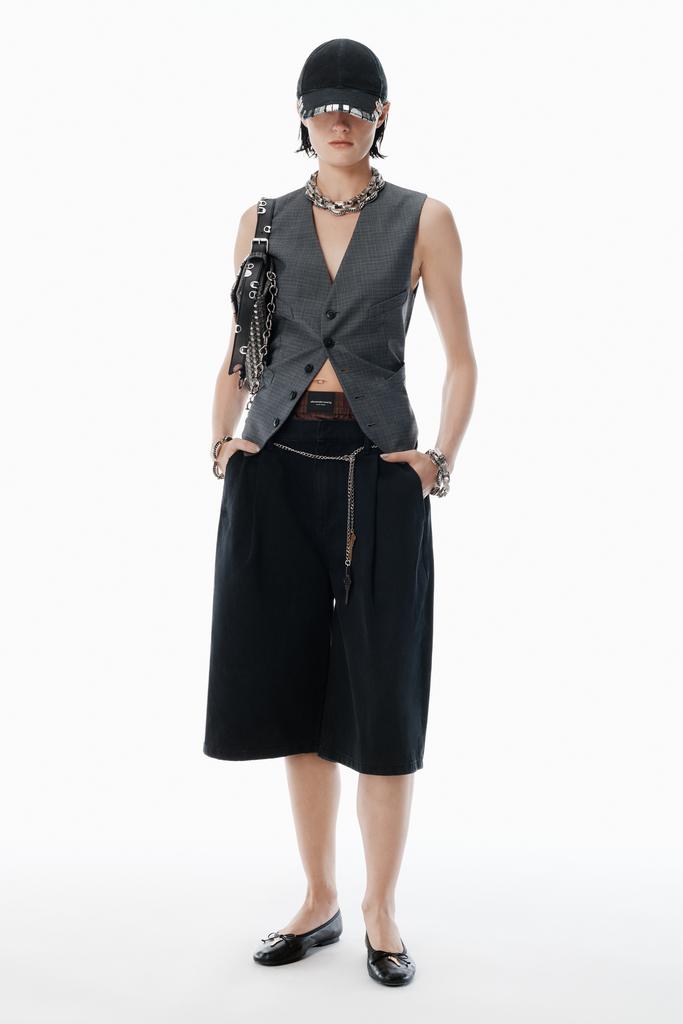 ベスト・ジレ Alexander Wang Vest In Denim Trompe-L Oeil ALEXANDER WANG - Vest in denim trompe-l'oeil | Leam Roma