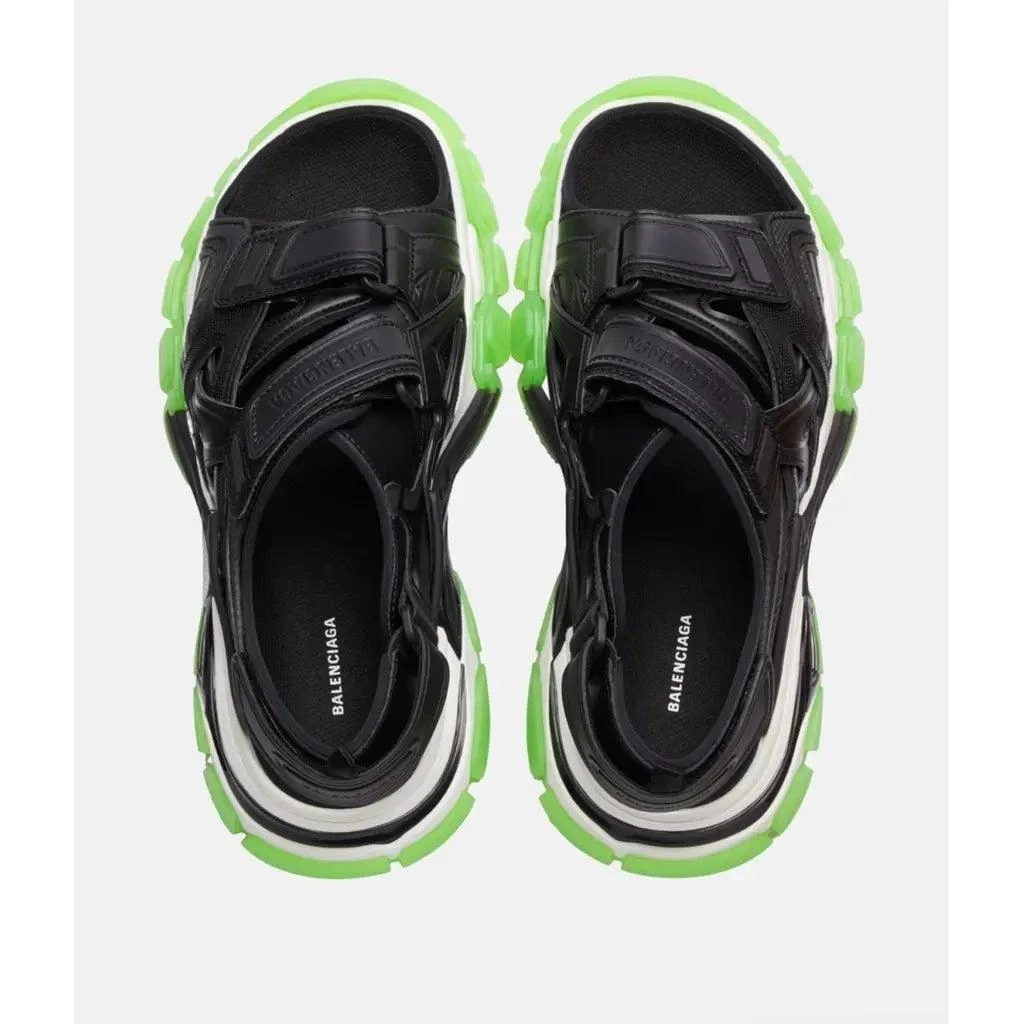 Balenciaga Balenciaga Track Sandal 
Black, White and Green Sole
 2