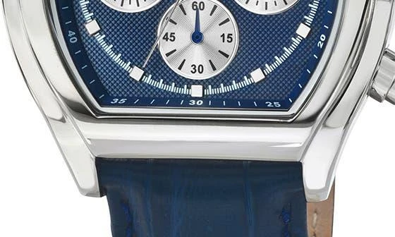 Porsamo Bleu Roman Chronograph Croc Embossed Leather Strap Watch, 42mm 5