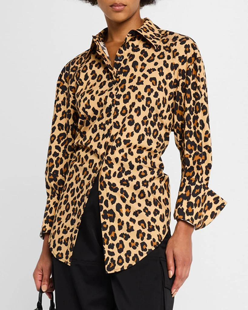SIMONMILLER Loch Cutout Tie-Back Striped Poplin Shirt 2