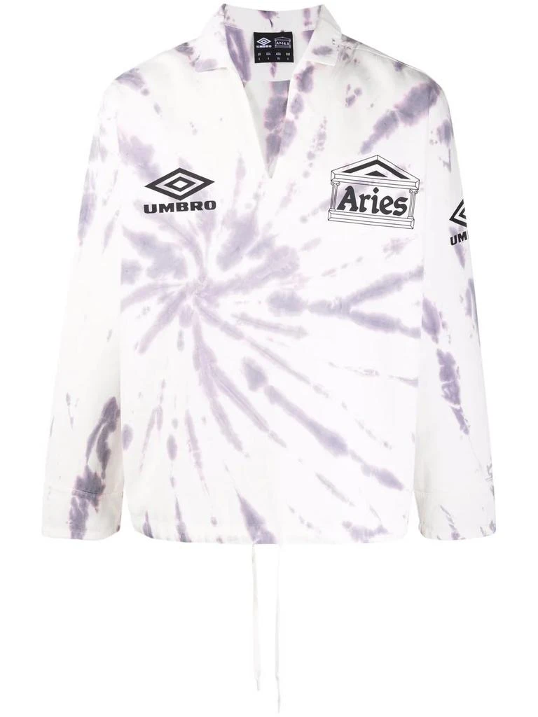 Aries x Umbro tie-dye print logo pullover - men -  -  - White 1