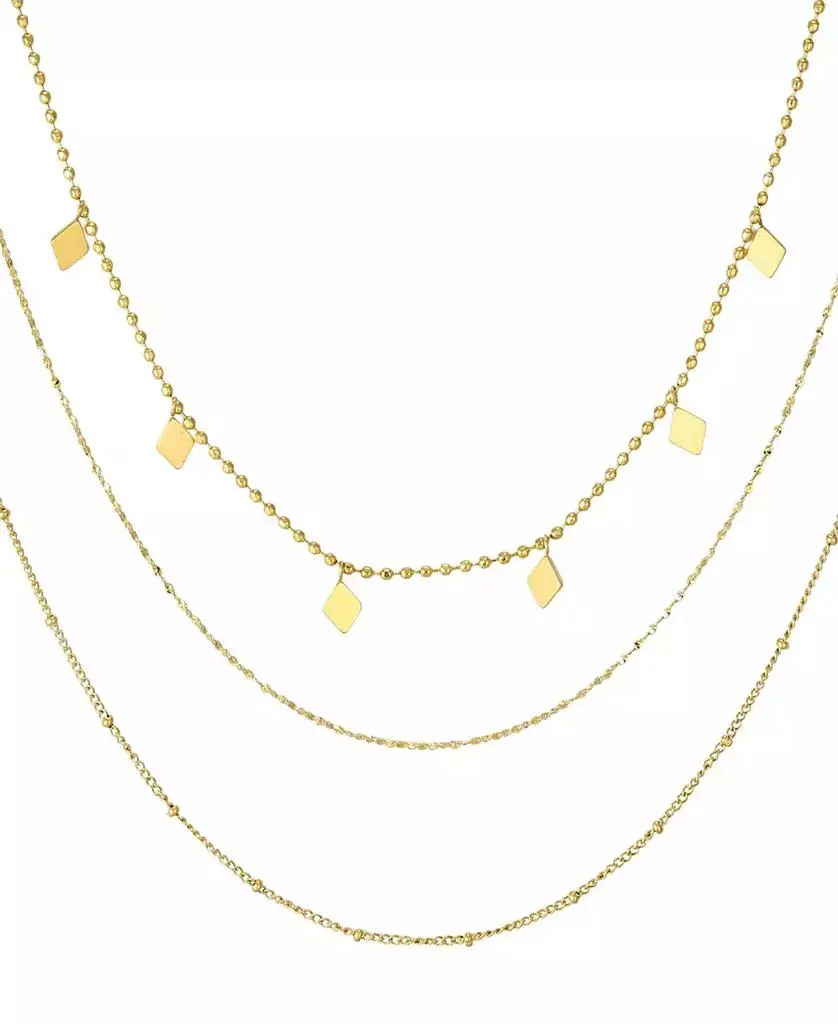 St. Moran Tarnish-Resistant Gold Set of 3 Dainty Layering Chains Livi Necklace Set