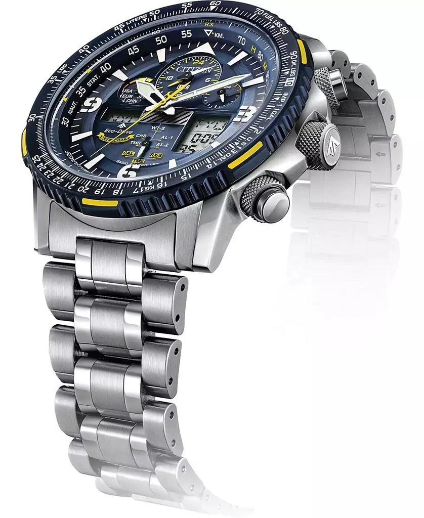 Citizen Eco-Drive Men's Analog-Digital Promaster Blue Angels Skyhawk A-T Stainless Steel Bracelet Watch 46mm 10