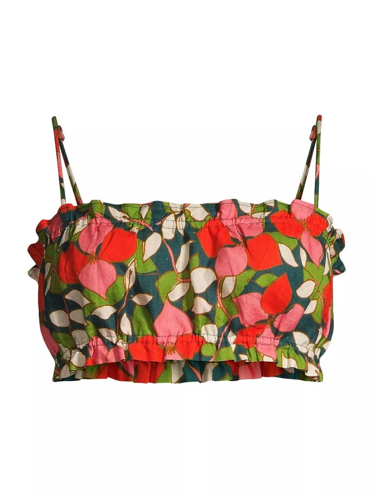 Birds of Paradis Brigette Floral Linen Bandeau Top 1
