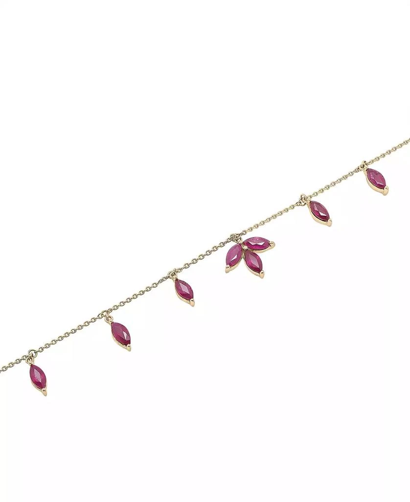 Macy's Lab-Grown Ruby Marquise Dangle Ankle Bracelet (2-1/4 ct. t.w.) in 14k Gold-Plated Sterling Silver 1
