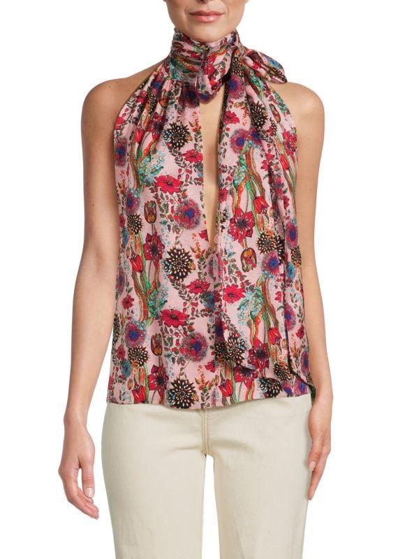 Adriana Iglesias Hanae Jaqcuard Silk Top