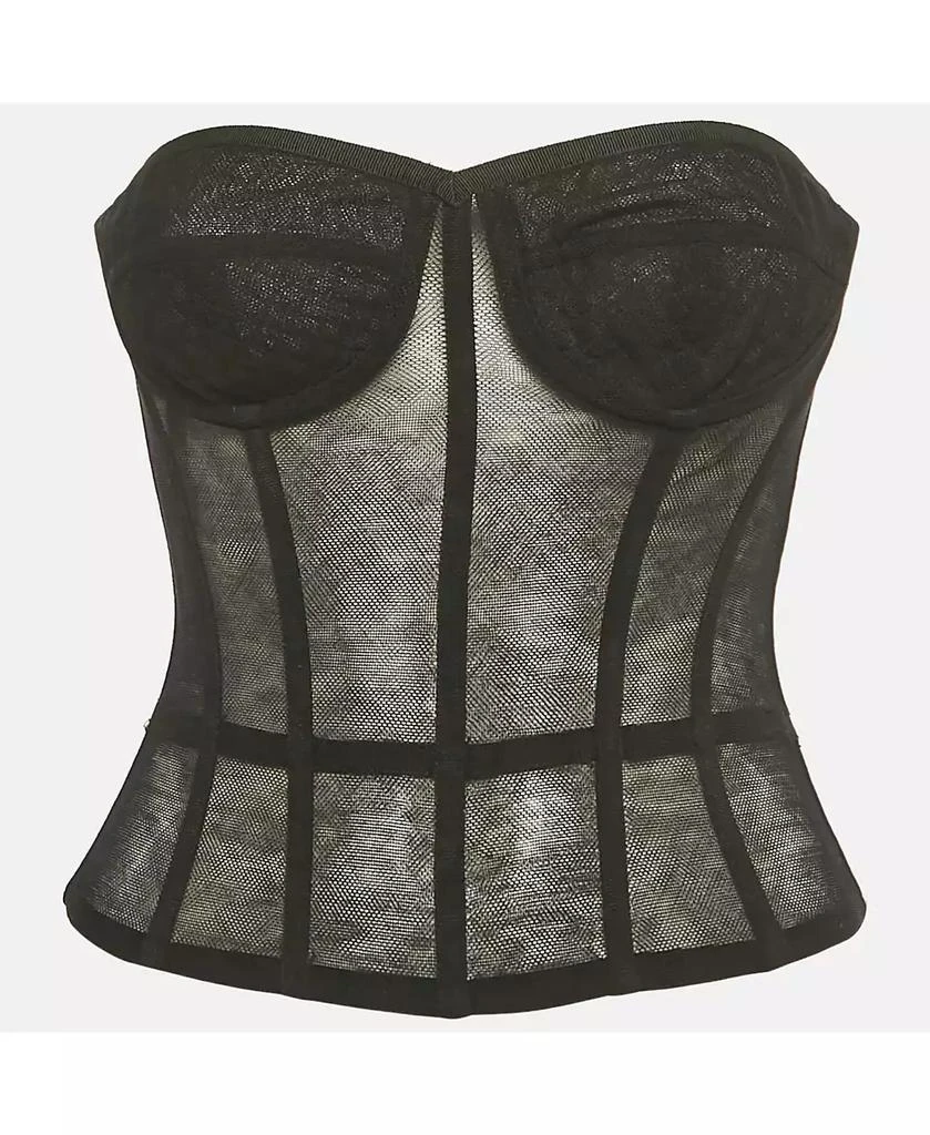 Pre-Owned Dolce 
Gabbana Women
s Black Stretch Mesh Sheer Corset Top