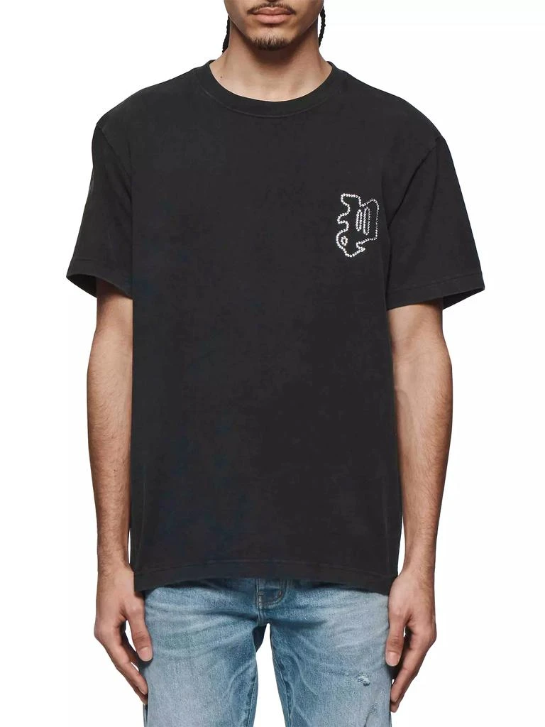 Purple Brand Gothic Crystal-Embellished Logo Cotton T-Shirt 1