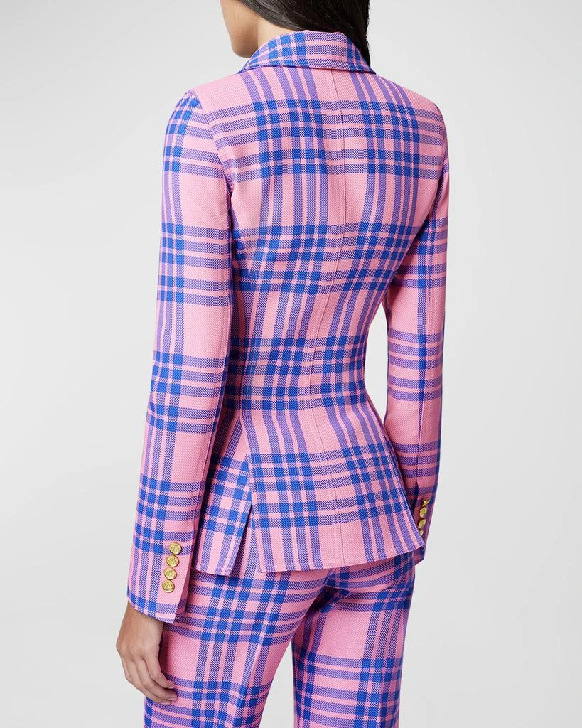 Smythe Hutton Tailored Cotton Plaid Cutaway Blazer 3
