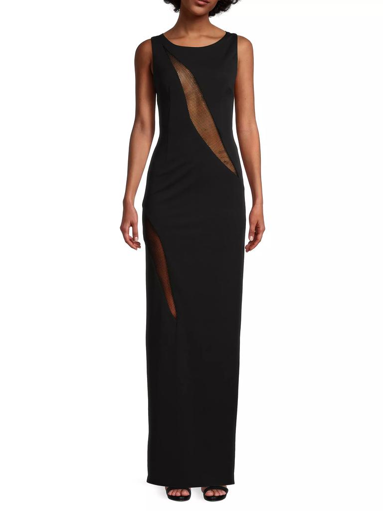 Katie May Mesquite Mesh-Insert Column Gown