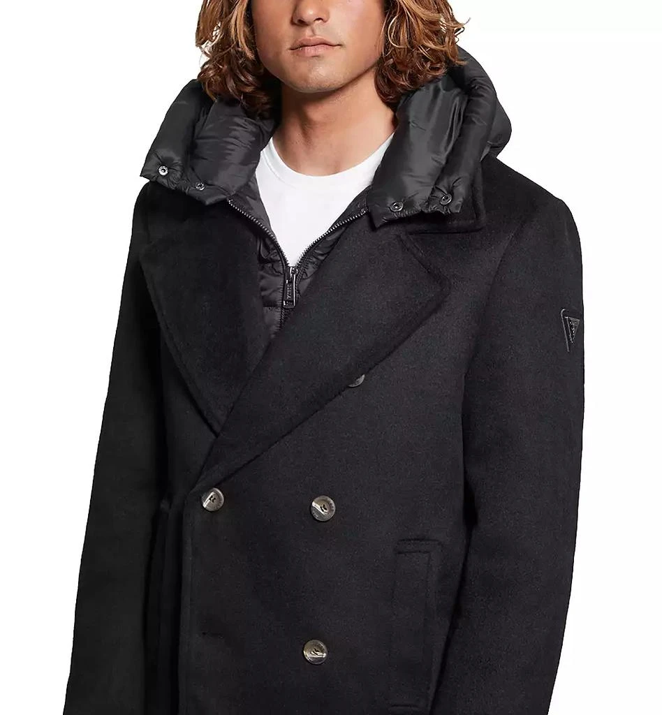 GUESS Men's Peacoat with Removable Nylon Hooded Inset 6