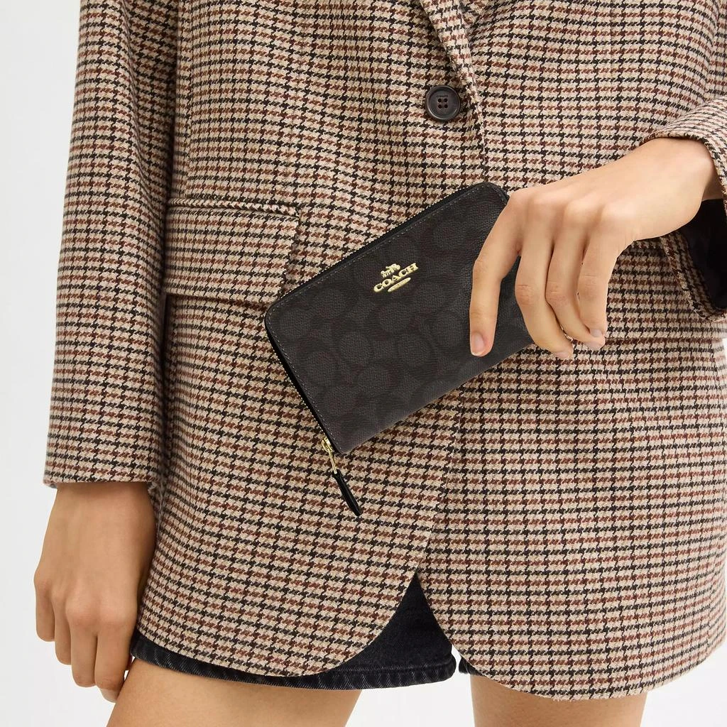 Coach Medium Id Zip Wallet In Signature Canvas 3