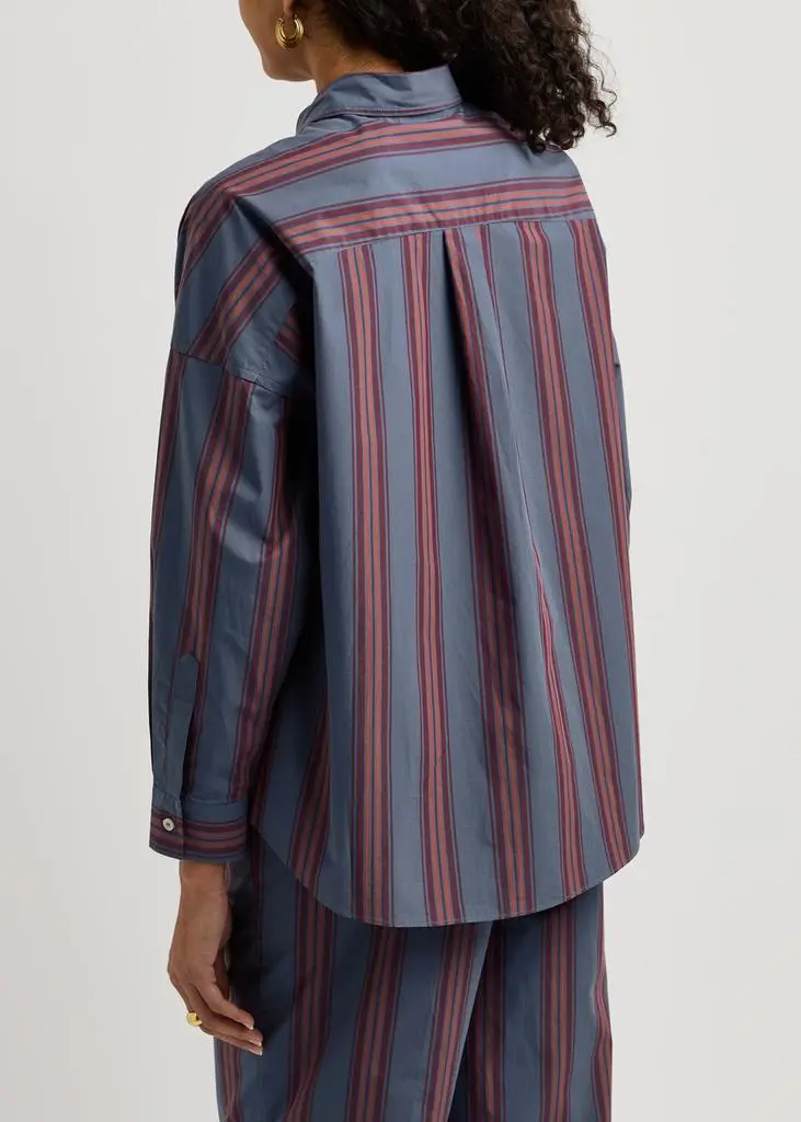 LMND LEMONADE Chiara striped cotton-poplin shirt 3