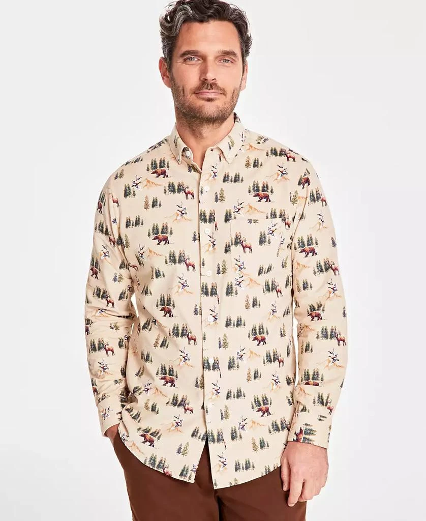 Club Room Men's Wild Forest Print Corduroy Long-Sleeve Button-Down Shirt, Created for Macy's 4