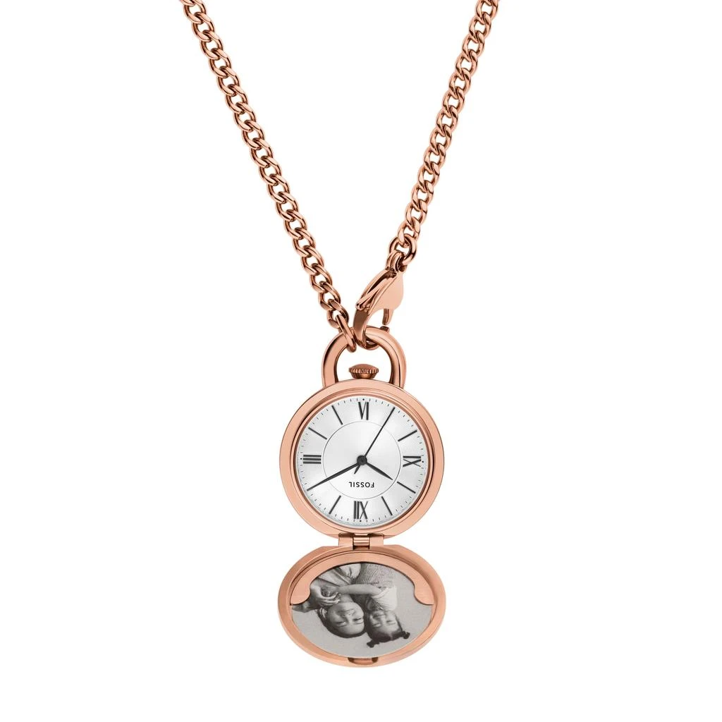 Fossil Women's Jacqueline Three-Hand, Rose Gold-Tone Stainless Steel Watch Locket 3