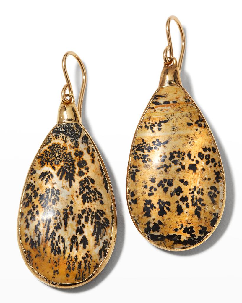 Devon Leigh 24k Gold Foil Landscape Stone Dangle Earrings
