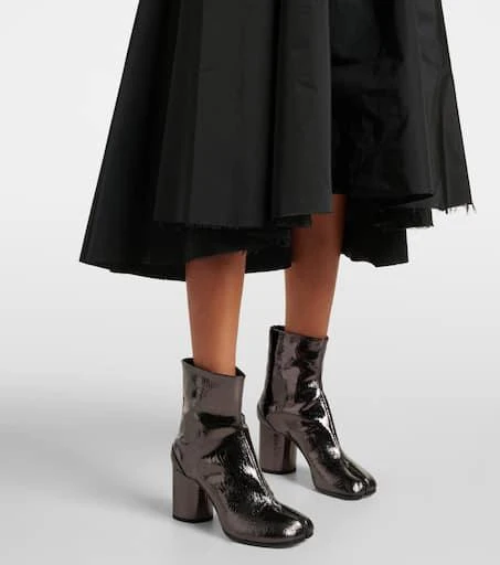 MAISON MARGIELA Tabi mirrored leather ankle boots 4