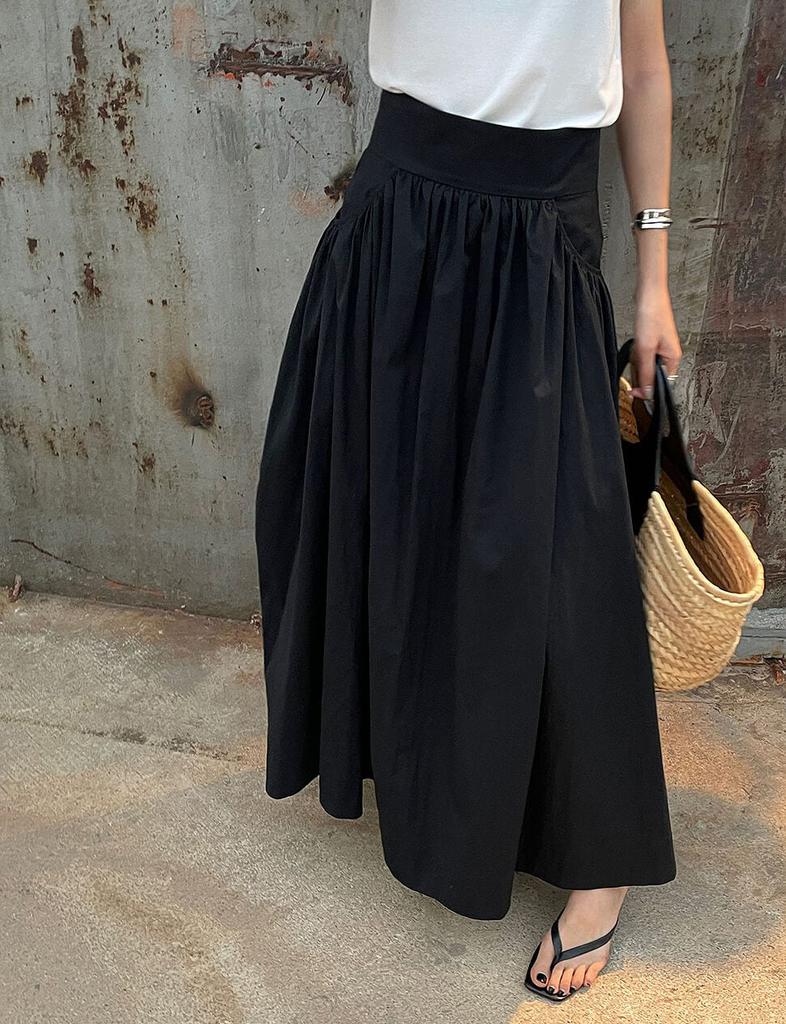 Pixie Market Black Poplin Skirt
