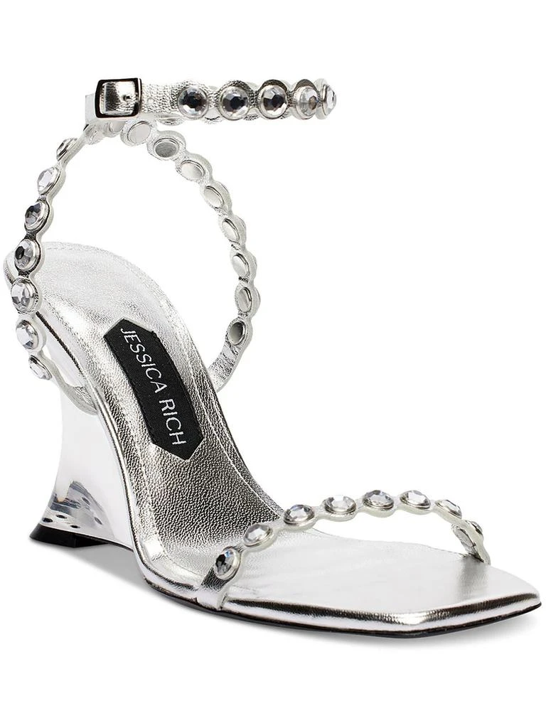 Jessica Rich Diamond Wedge Womens Slip On Open Toe Slingback Heels 1