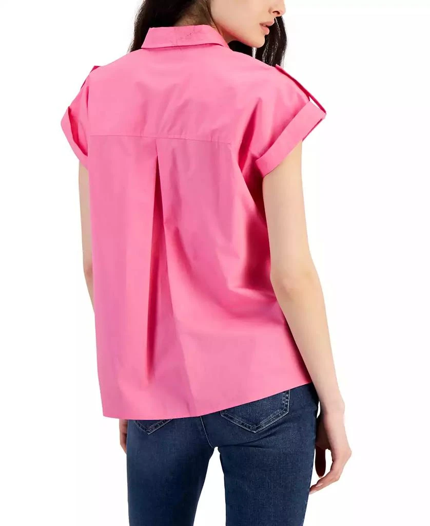 Nautica Jeans Women's Cap-Sleeve Cotton Utility Top 2