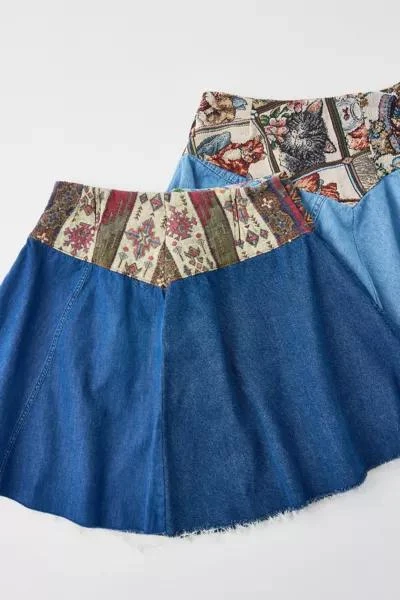 Urban Renewal Urban Renewal Remade Tapestry Yoke Denim Skirt 2