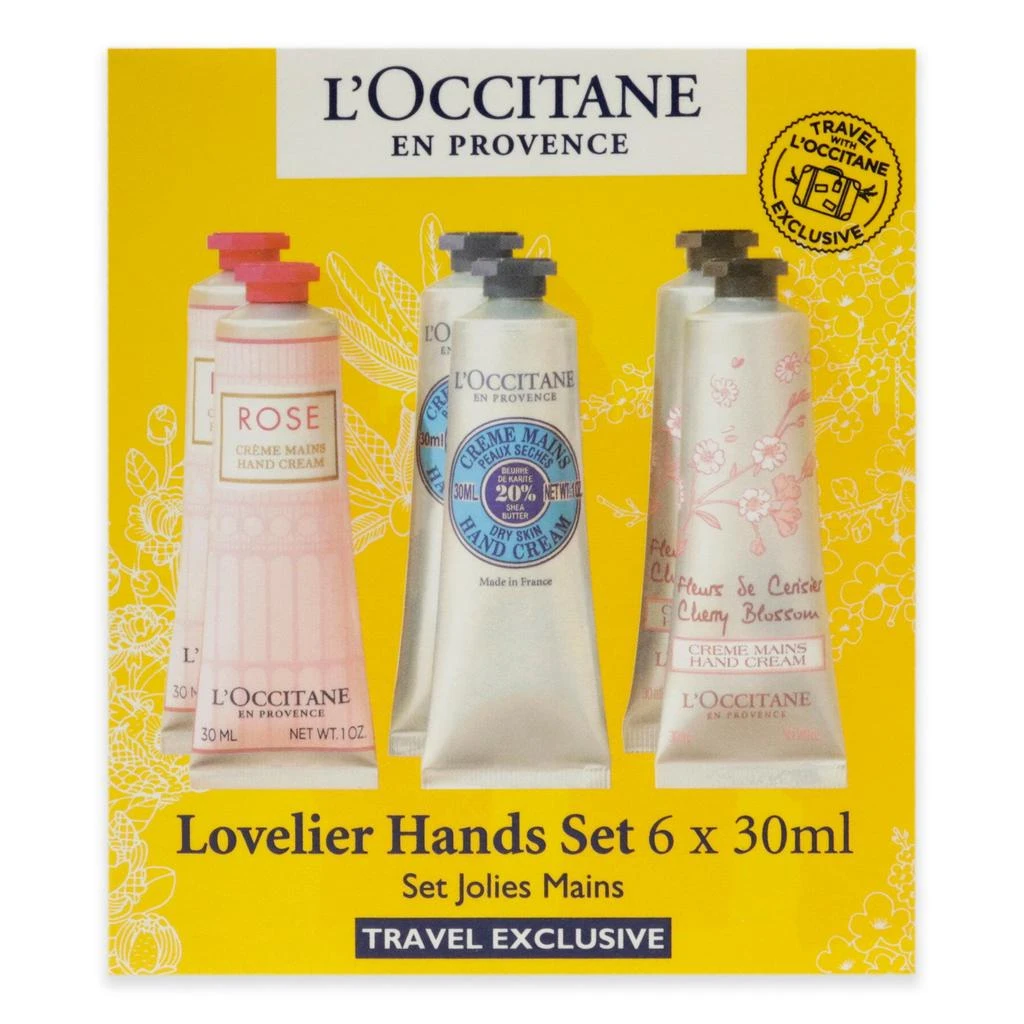 LOccitane Lovelier Hands Kit by  for Unisex - 6 x 1 oz 2 Rose, 2 Shea Dry Skin, 2 Cherry Blossom 5