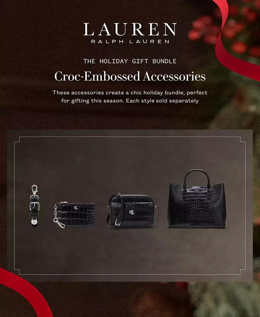 Ralph Lauren Croc-Embossed Leather Zip Card Case 5