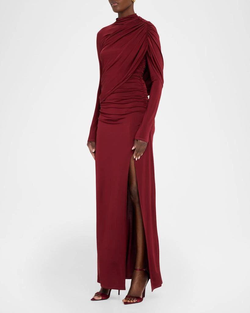LAPOINTE Asymmetric Shawl Draped Jersey Gown 4