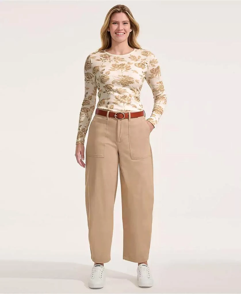 Lands
 End Women
s Chino High Rise Barrel Leg Utility Ankle Pants 4