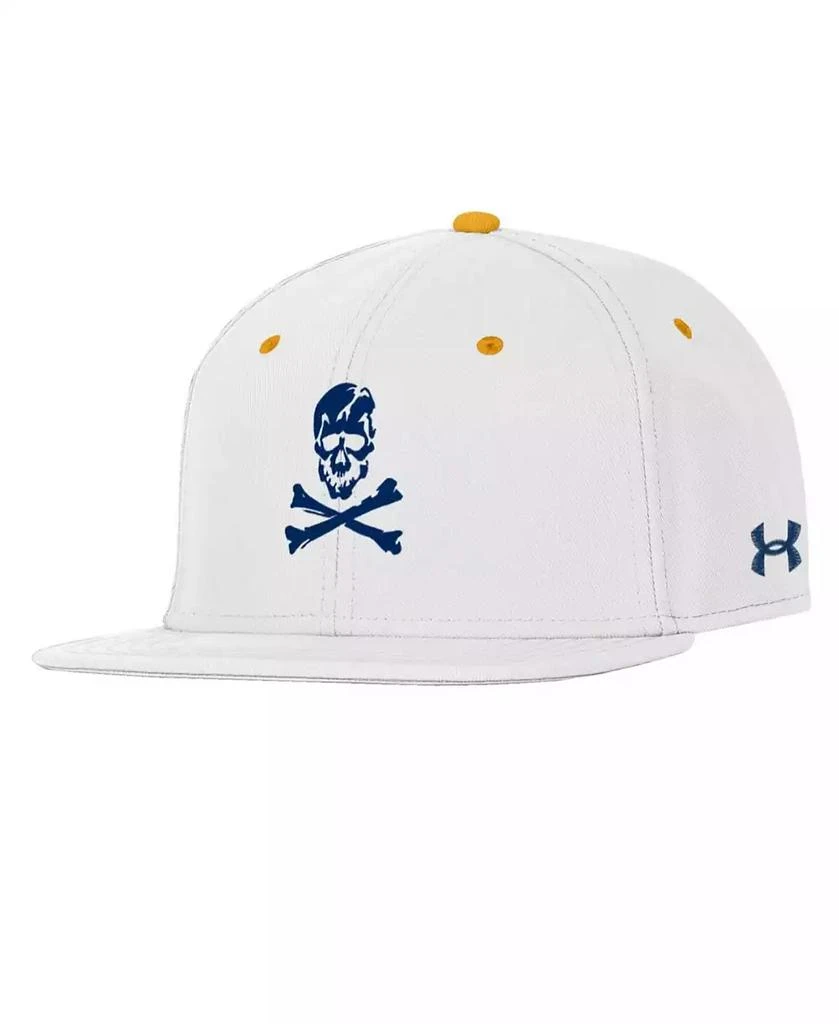 Under Armour Men's White Navy Midshipmen Jolly Rogers Alternate Baseball Fitted Hat 1
