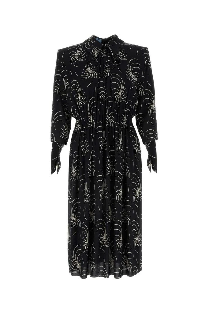 Prada Prada Graphic-Printed Crepe Shirt Dress 1