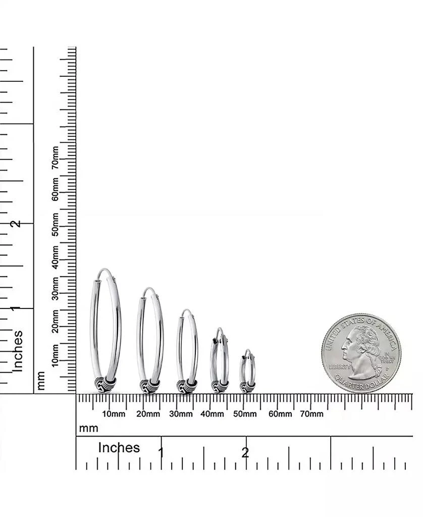Bling Jewelry Bali Tribal Continuous Endless Tiny Hoop Earrings Oxidized .925 Sterling Silver .75 Inch Diameter 5