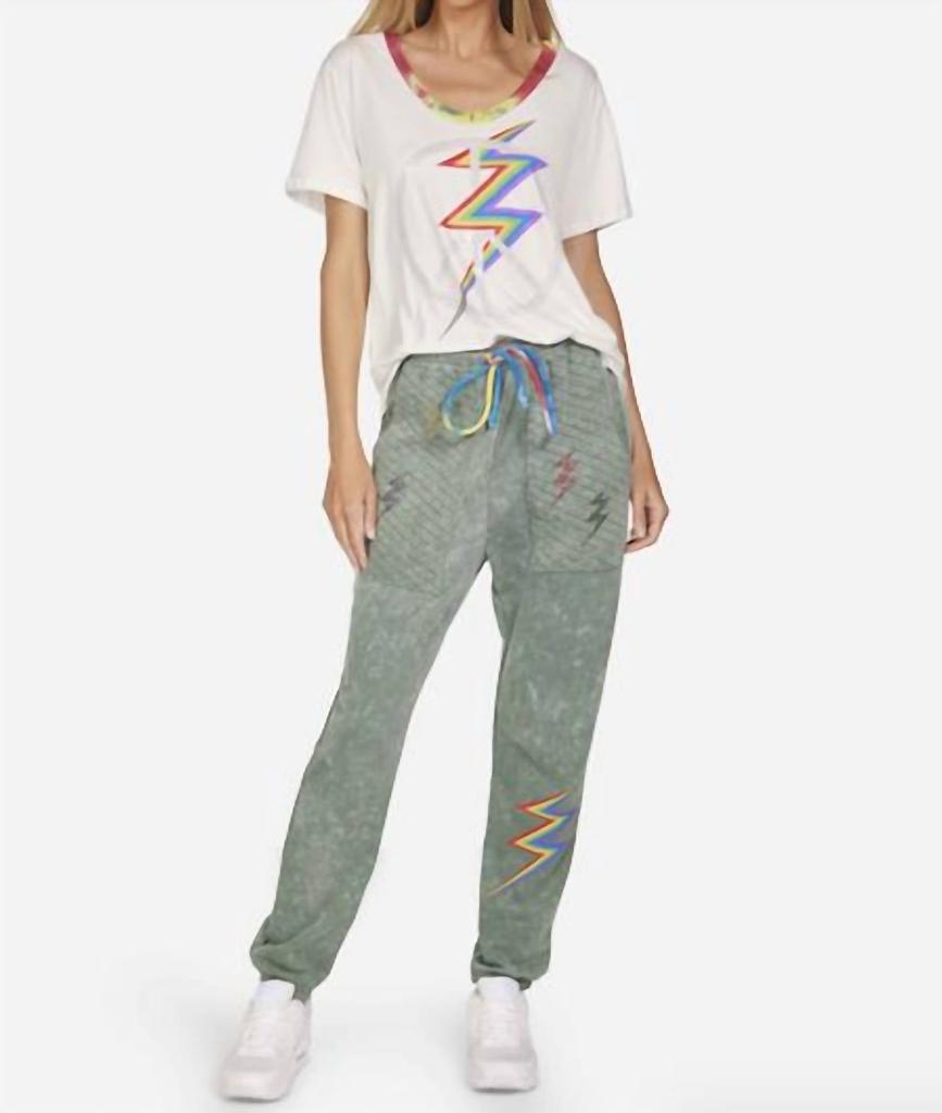 Lauren Moshi Elara Crystal Peace Tee In White