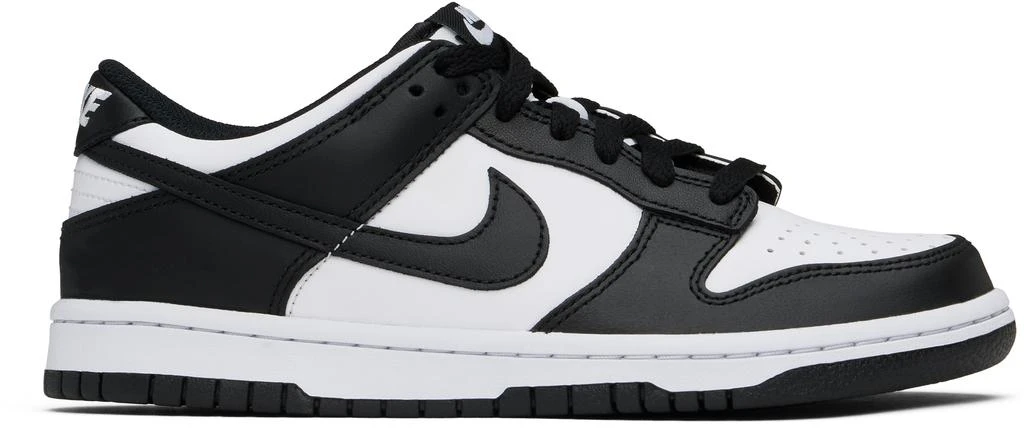 NIKE Big Kids Black & White Dunk Low Sneakers 1