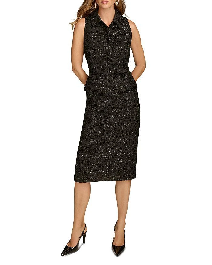 Donna Karan Tweed Belted Sheath Dress 1