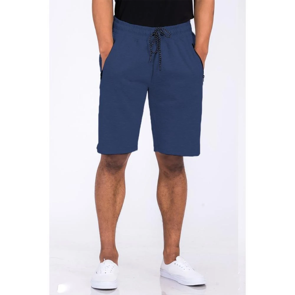 FASHNZFAB Cotton Blend Lounge Sweat Shorts with Zipper Pockets 4