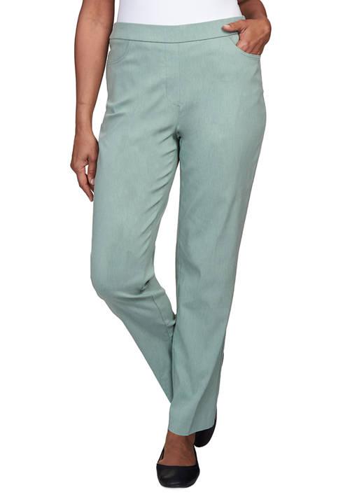 Alfred Dunner Dunner Womens St.moritz Soft Allure Fly Front Average Length Pants