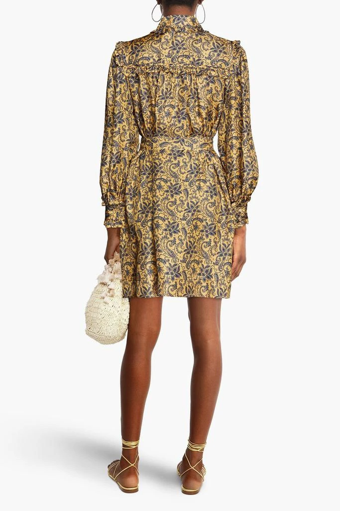 Sandro Belted printed silk-twill mini dress 3
