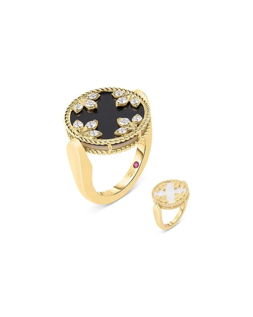 Roberto Coin 18K Yellow Gold Venetian Princess Medallion Black Jade, Mother of Pearl
Diamond Reversible Ring 2