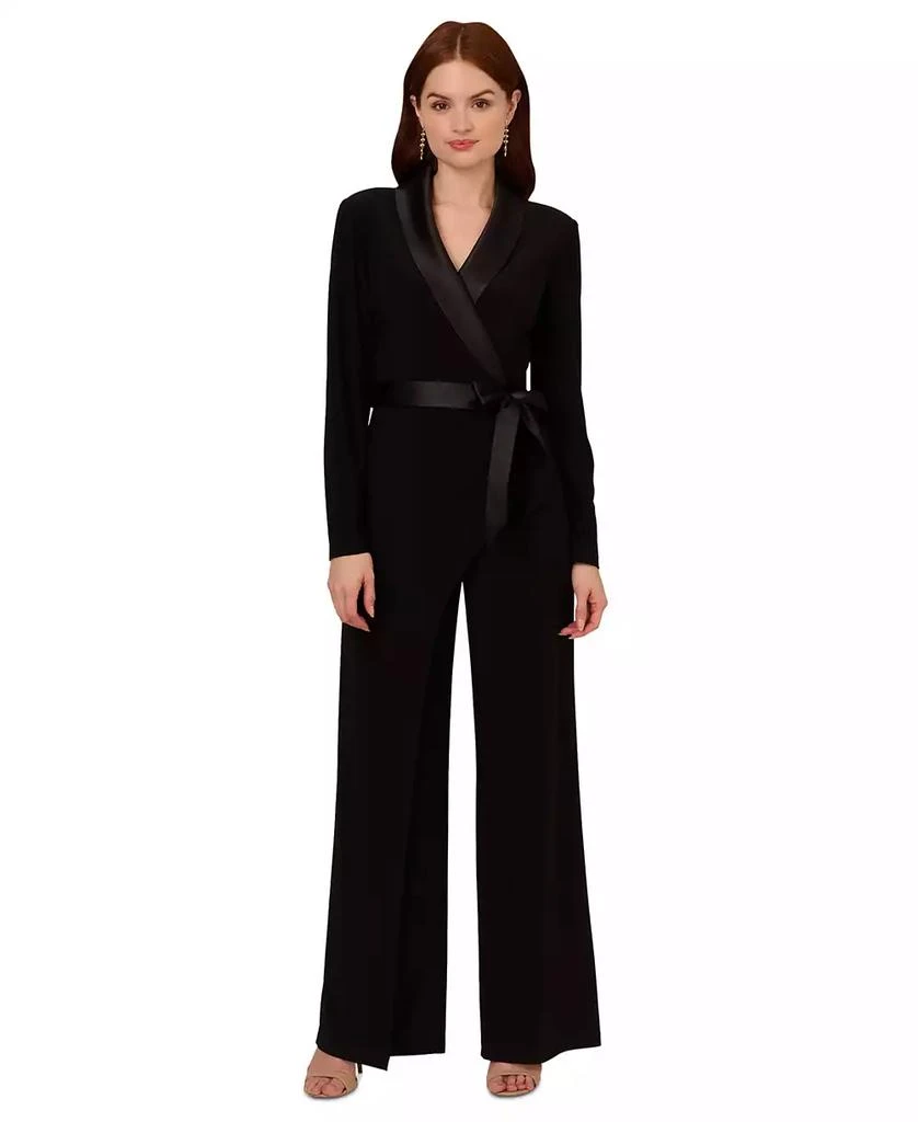 Adrianna Papell Women's Long-Sleeve Tuxedo Jumpsuit 1